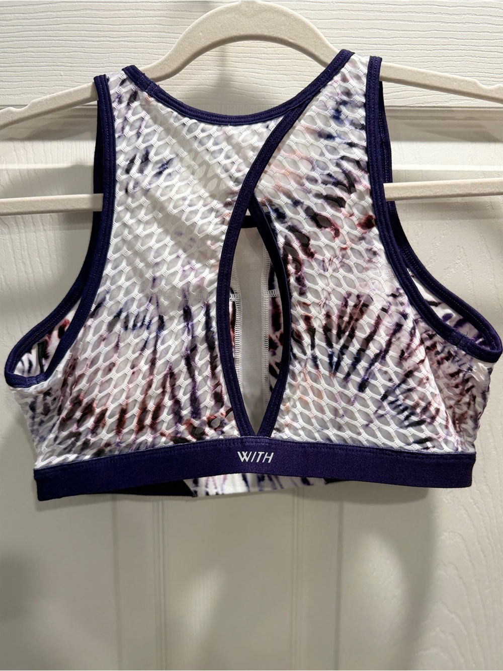 Peloton x WITH Tie-Dye Sports Bra | Medium | Removable Pads | Mesh Racerback - Picture 6 of 8